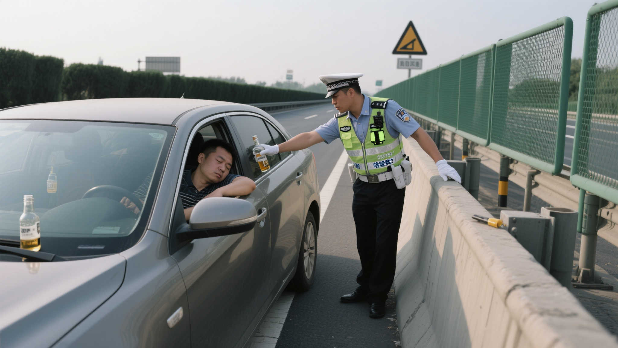 酒驾司机高速停车酣睡，质问交警职权范围